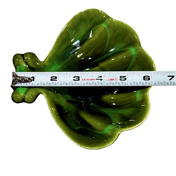 Vintage MCM DeForest Green Sea Shell Trinket Soap Serving Dish Ceramic Coastal - Picture 5 of 5